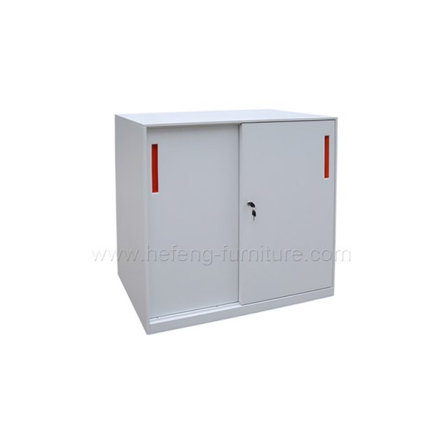 Lemari Arsip Pintu Sliding Kaca Rendah